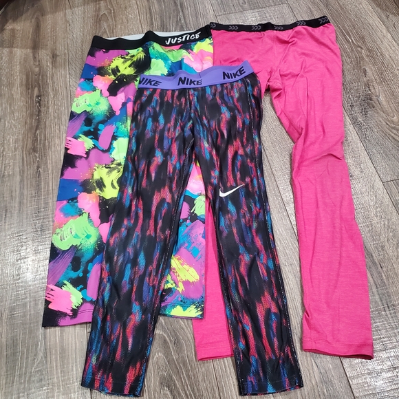 Girls Leggings Set Size 10-12 Kids Multicolor Leggings 3 Pieces - Picture 1 of 13